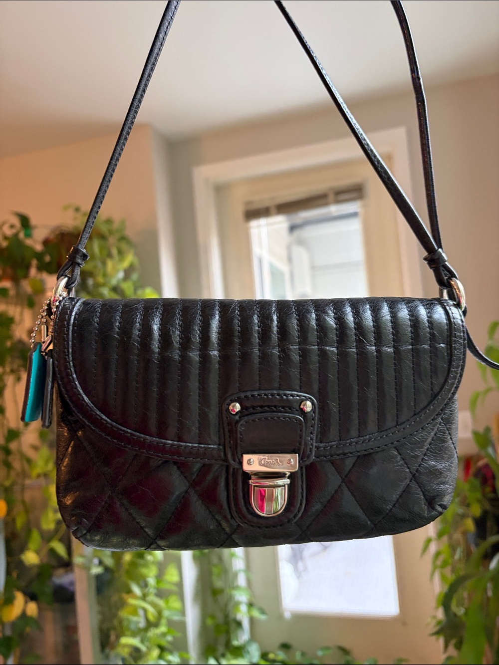 Coach Poppy Black Quilted Leather Bag